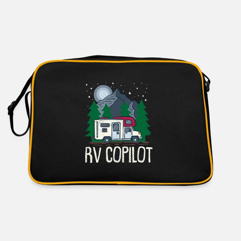 Motorhome Copilot for Caravan and Camping Fans - Retro Bag - black/gold