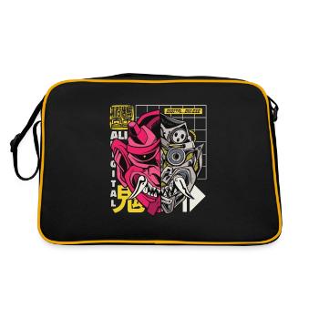Oni démon japonais Cyborg - Sac Retro - noir/or - Dos