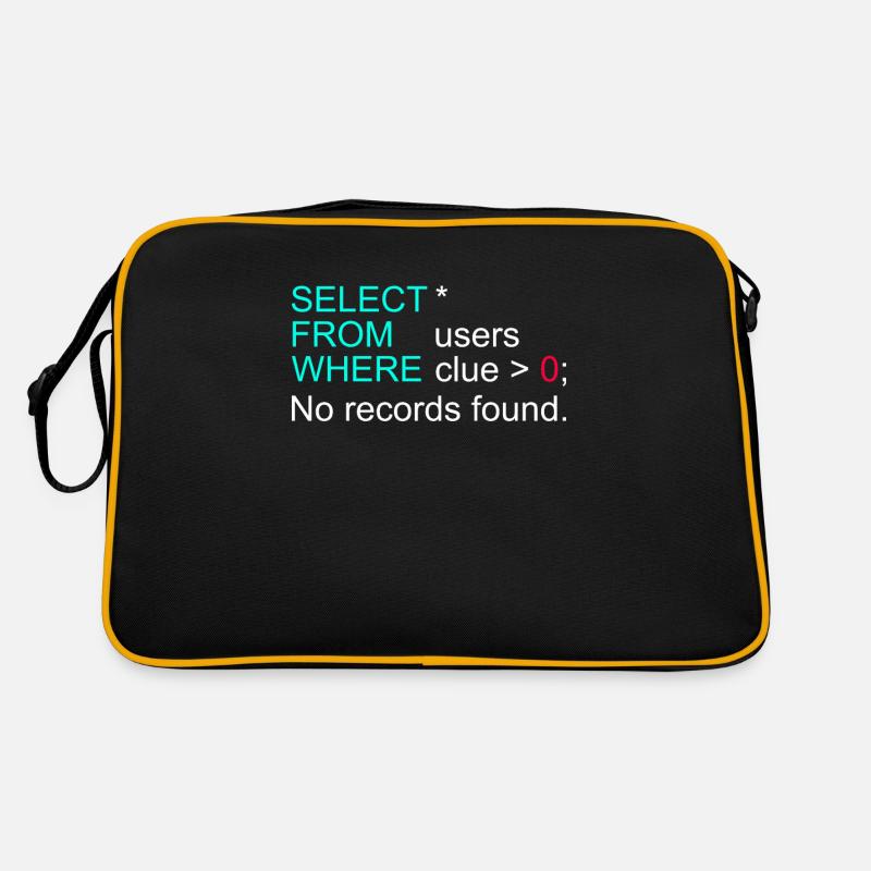 Database Data SQL Programmer Administration Retro Bag