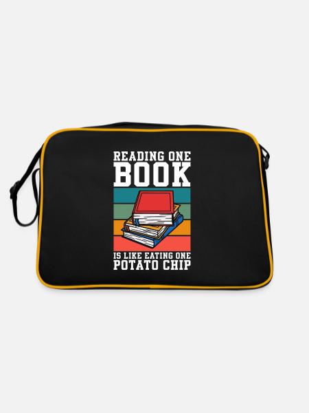 Ein Buch lesen ist wie ein Buch - Retro Tasche - Schwarz/Gold - Hinten