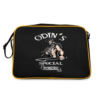 Wikinger Odin Walhalla Krieger - Retro Tasche - Schwarz/Gold - Hinten