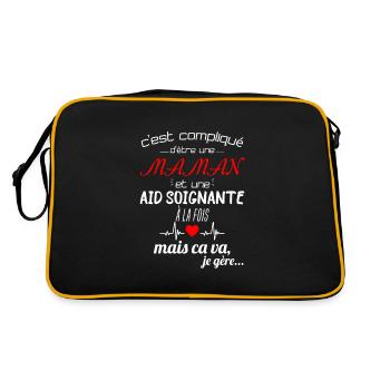 pas parfaite aide-soignante;cadeau aide soignante - Sac Retro - noir/or - Dos