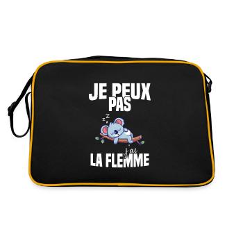 Je Peux Pas J'ai La Flemme - Sac Retro - noir/or - Dos