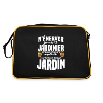 N'énerver Jamais Un Jardinier Cadeau Jardin Drôle - Sac Retro - noir/or - Dos