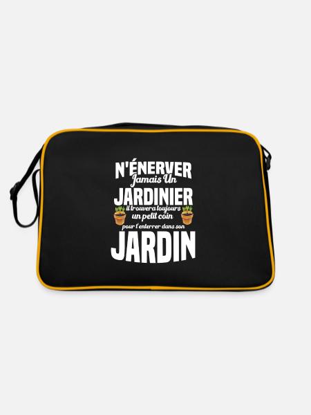 N'énerver Jamais Un Jardinier Cadeau Jardin Drôle - Sac Retro - noir/or - Dos