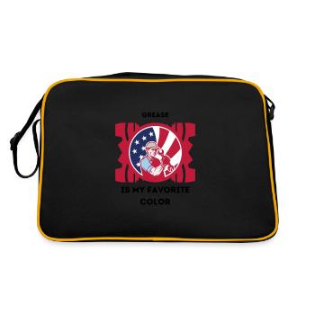 Mechaniker lustige Sprüche - Retro Tasche - Schwarz/Gold - Hinten