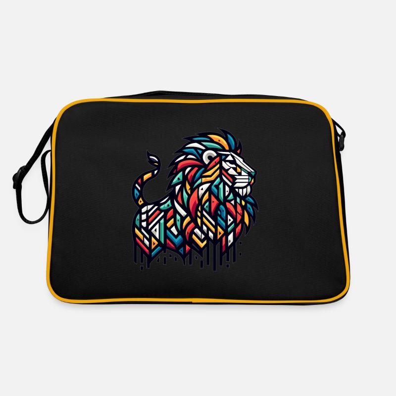 Lion with geometric patterns Retro Bag
