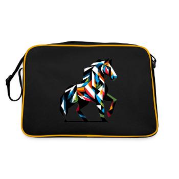 Cheval Cubiste À Animal Cheval - Sac Retro - noir/or - Dos