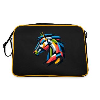 Abstract horse horse - Retro Bag - black/gold - Back