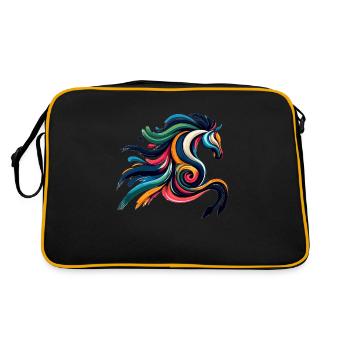 Abstract horse horse - Retro Bag - black/gold - Back