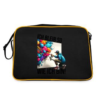I stay the way I am Street Art Graffiti - Retro Bag - black/gold - Back
