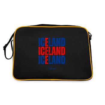 Flag of Iceland, Icelandic pride - Retro Bag - black/gold - Back