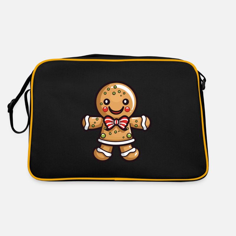 Gingerbread Man Biscuit Christmas Baking Retro Bag