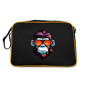 Monkey Head Portrait Cool - Retro Bag - black/gold - Back
