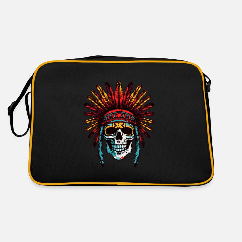 Apache Totenkopf Indianer Retro Tasche