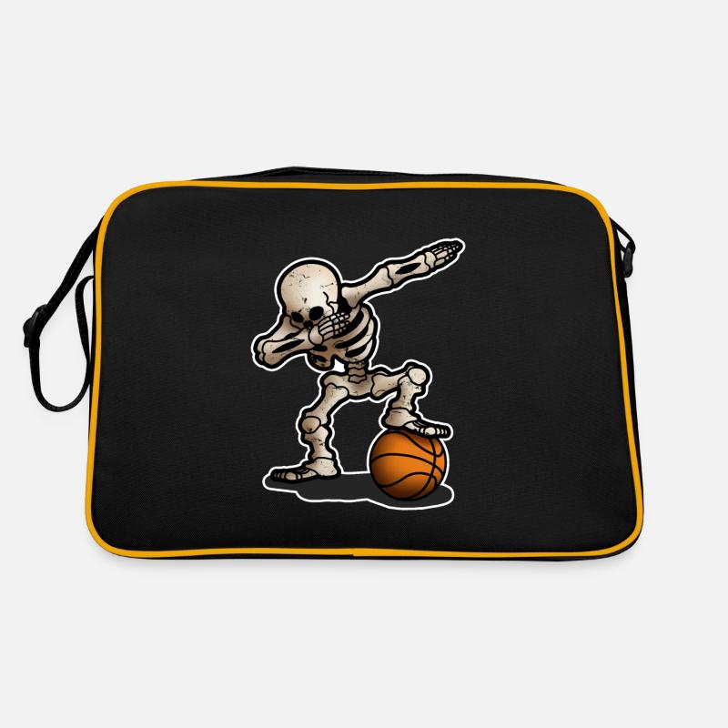 Skeleton Dabbing Dab Basketball Halloween Gift Retro Bag