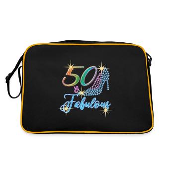 50th Birthday - 50 & Fabulous Turning Fifty Bday - Retro Bag - black/gold - Back