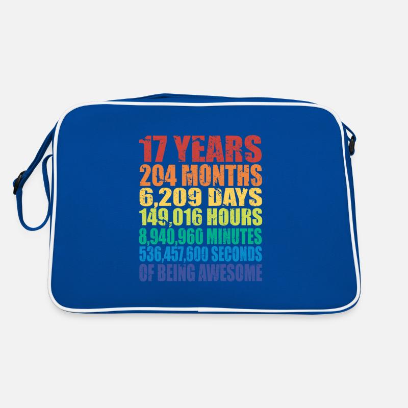 Funny 17th Birthday Gift, Age 17 Years Old Retro Bag