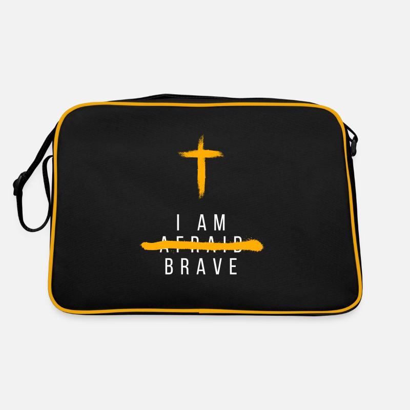 ICH BIN MUTIG - Retro Tasche - Schwarz/Gold