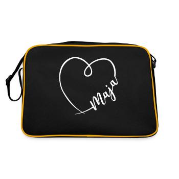 Maja Name Calligraphy Heart - Retro Bag - black/gold - Back