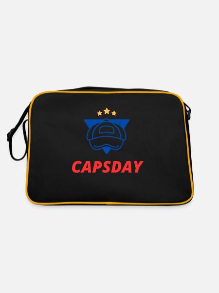 CapsDay - Retro Tasche - Schwarz/Gold - Hinten
