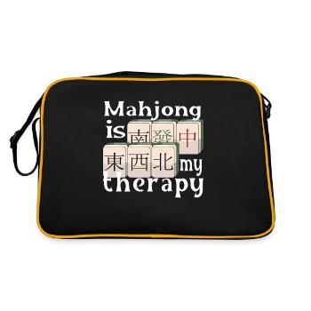 Mahjong est ma thérapie - Mahjong - Sac Retro - noir/or - Dos