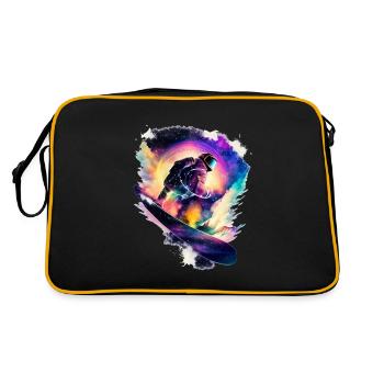 Snowboarding in the Universe - Snowboard - Retro Tasche - Schwarz/Gold - Hinten
