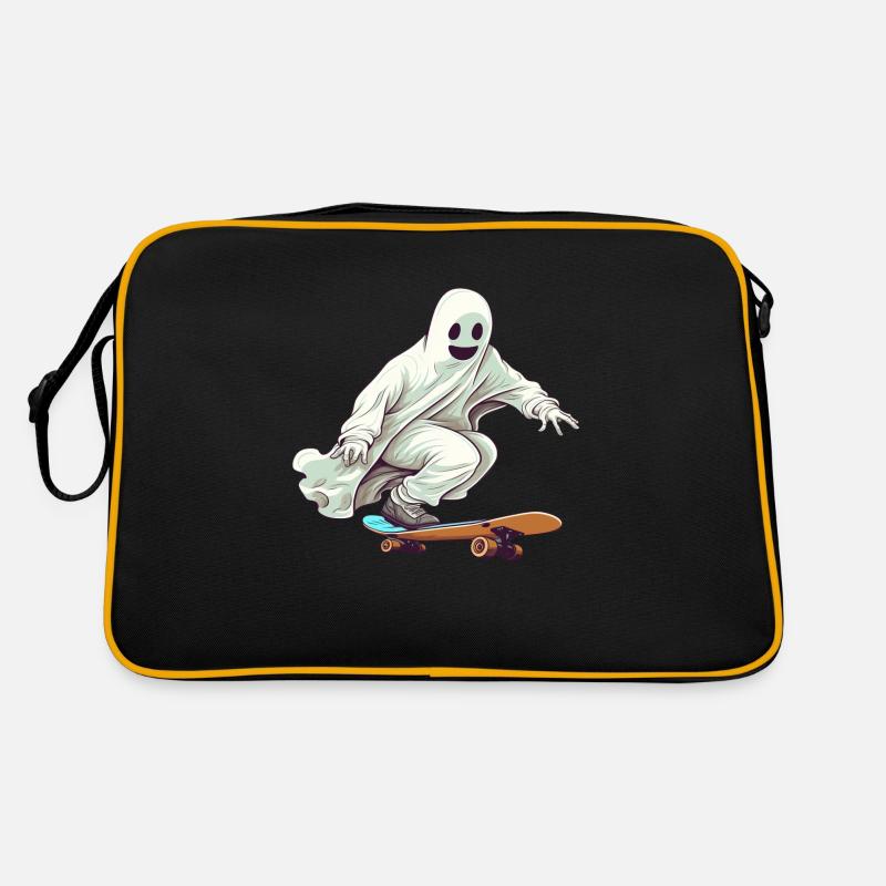 Drôle de dessin animé Ghost style Comic sur son skateboard Sac Retro