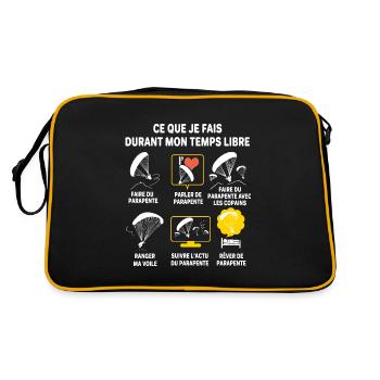 Cadeau papa parapente maman parapentiste - Sac Retro - noir/or - Dos