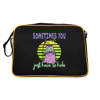 Depressionen Depression Frosch - Retro Tasche - Schwarz/Gold - Hinten