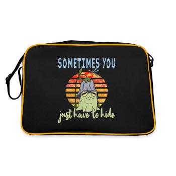Depressionen Depression Frosch - Retro Tasche - Schwarz/Gold - Hinten