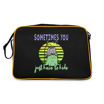 Depressionen Depression Frosch - Retro Tasche - Schwarz/Gold - Hinten
