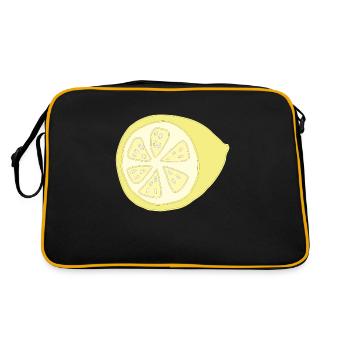 Lemon halved - Retro Bag - black/gold - Back