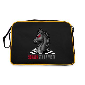 checkmate checkerboard chess game - Retro Bag - black/gold - Back