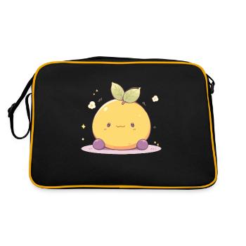 Mignon Chibi Kawaii Citron - Citron Mignon - Sac Retro - noir/or - Dos