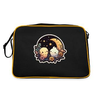 Petits animaux amoureux, ciel étoilé - Sac Retro - noir/or - Dos