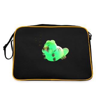 Little cute caterpillar welcomes the sunrise with her - Retro Bag - black/gold - Back