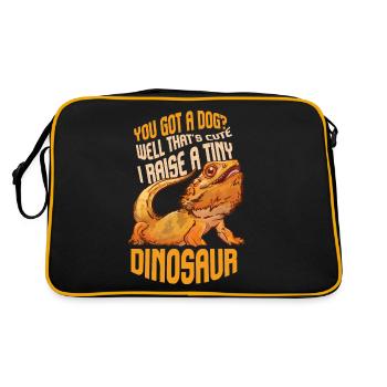 Funny Bearded Dragon Pet Reptile Lizard Lover - Retro Bag - black/gold - Back