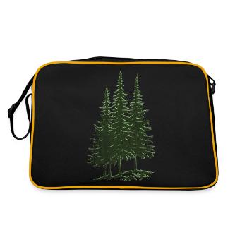 Forest, Spruce, Fir Trees - Retro Bag - black/gold - Back