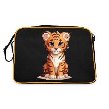 Bébé tigre mignon - Sac Retro - noir/or - Dos