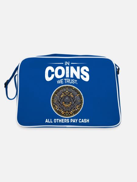 Coin Collecting Collector Numismatic Numismatist - Retro Bag - blue/white - Back