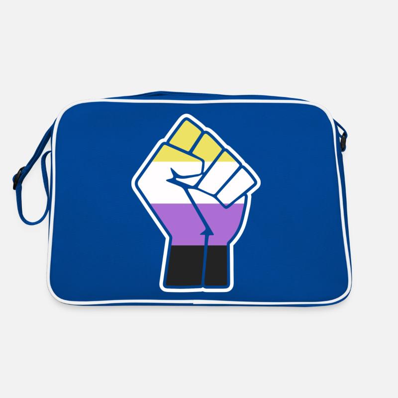 Nonbinary Pride Fist Design for Equality Retro Bag