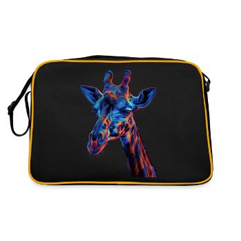 Girafe rouge et bleue Art animalier féroce et vif - Sac Retro - noir/or - Dos