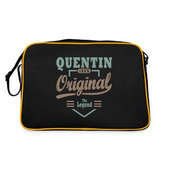 QUENTIN cadeau personnalisé prénom Quentin - Sac Retro - noir/or - Dos