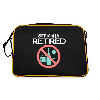Officially Retired Drinker Alcoholic Veteran - Retro Bag - black/gold - Back