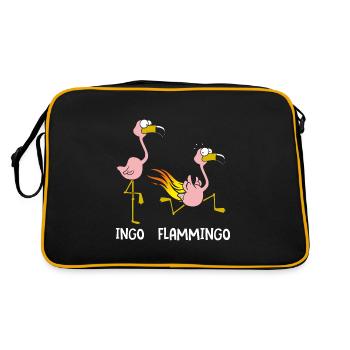 Ingo Flammingo - Retro Tasche - Schwarz/Gold - Hinten