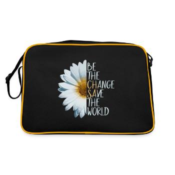Be the change Save the world Climate protection Nature - Retro Bag - black/gold - Back