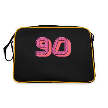 90. 90 JAHRE. 90. JAHRESTAG. 90-JÄHRIGES JUBILÄUM. - Retro Tasche - Schwarz/Gold - Hinten