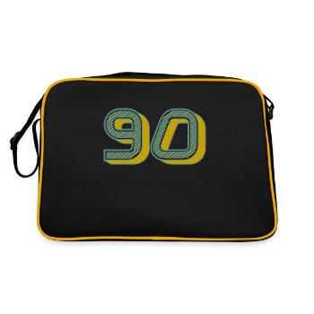 90. 90 JAHRE. 90. JAHRESTAG. 90-JÄHRIGES JUBILÄUM. - Retro Tasche - Schwarz/Gold - Hinten