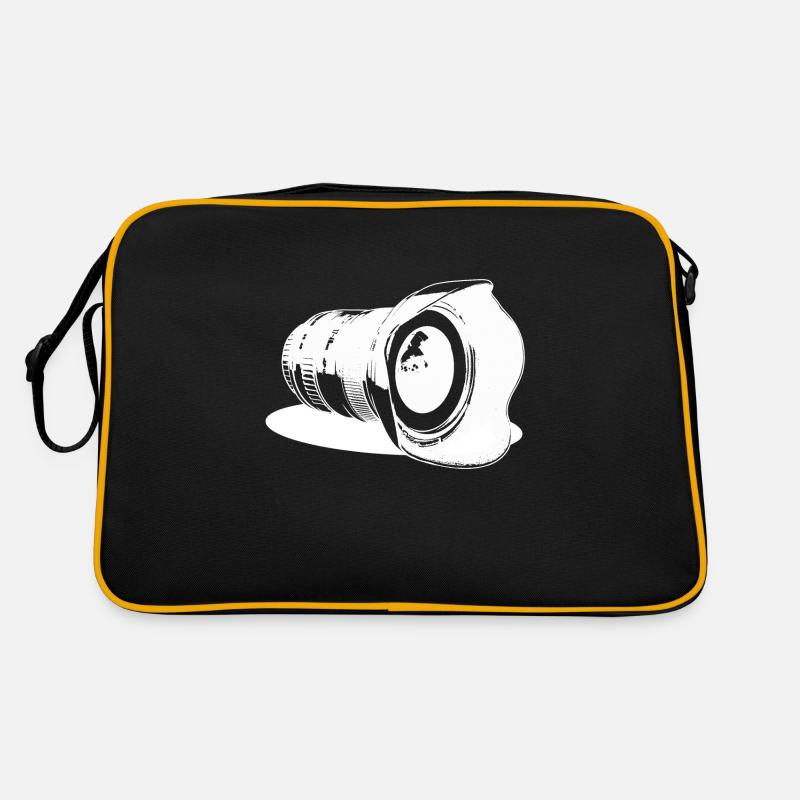 Caméra objectif - Sac Retro - noir/or